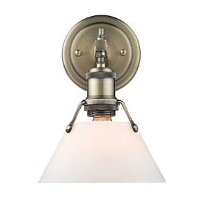 Orwell Bathroom Vanity Light Pewter Finish with Opal Glass Shade