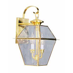Westover 2-Light Outdoor Wall Lantern in Polished Brass