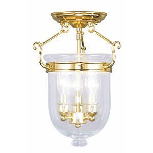 Jefferson 3-Light Ceiling Mount in Polished Brass
