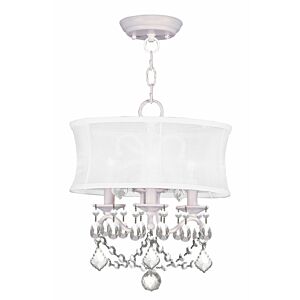 Newcastle 3-Light Mini Chandelier with Ceiling Mount in White