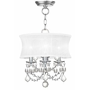 Newcastle 3-Light Mini Chandelier with Ceiling Mount in Brushed Nickel