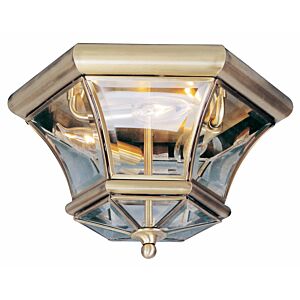 Monterey 3-Light Outdoor Ceiling Mount in Antique Brass