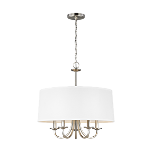 Sea Gull Seville 5 Light Traditional Chandelier in Brushed Nickel