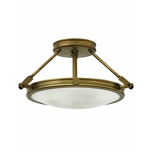 Hinkley Collier 3-Light Semi-Flush Ceiling Light In Heritage Brass