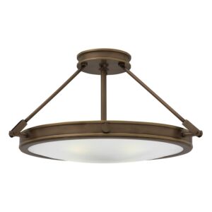 Hinkley Collier 4-Light Semi-Flush Ceiling Light In Light Oiled Bronze