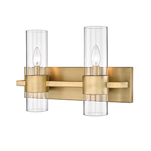 Z-Lite Lawson 2-Light Bathroom Vanity Light In Rubbed Brass
