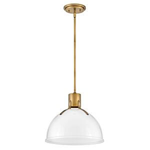 Hinkley Argo 1-Light Pendant In Heritage Brass With Cased Opal Glass