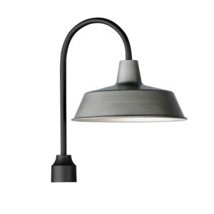 Pier M 1-Light Post Lantern in Weathered Zinc with Black