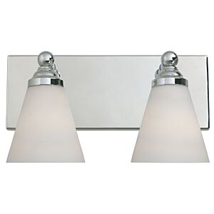 Hudson 2-Light Bathroom Vanity Light Bar in Chrome