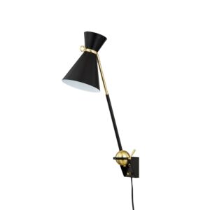 Winsted 1-Light Wall Sconce in Aged Brass with Soft Black