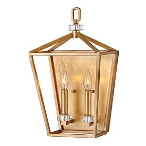 Hinkley Stinson 2-Light Wall Sconce In Distressed Brass