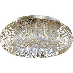Arabesque 7-Light LED Flush Mount in Golden Silver