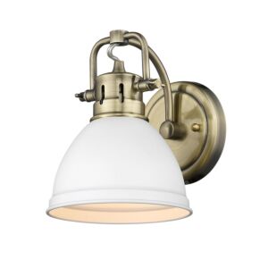 Duncan 1-Light Bathroom Vanity Light Vanity in Aged Brass