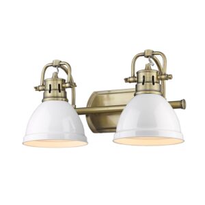 Duncan Ab 2-Light Bathroom Vanity Light in Aged Brass