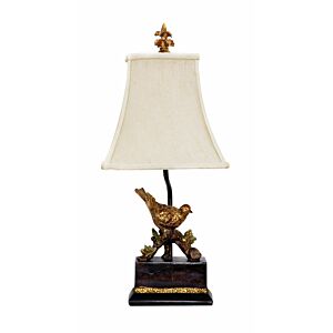 Perching Robin 1-Light Table Lamp in Antique Black
