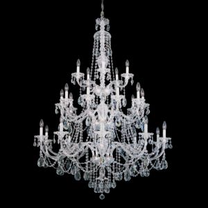 Schonbek Sterling 25 Light Chandelier in Silver with Clear Heritage Crystals