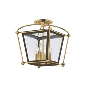  Hollis Ceiling Light in Aged Brass