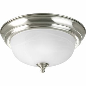 Dome Glass - Alabaster 1-Light Flush Mount in Brushed Nickel