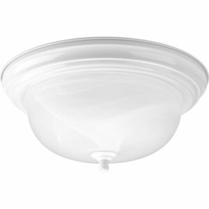 Dome Glass - Alabaster 2-Light Flush Mount in White