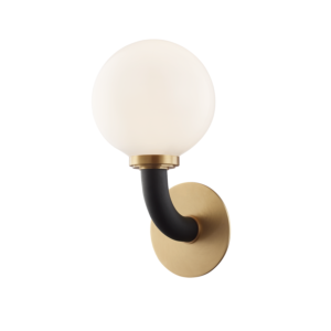  Werner Wall Sconce in Aged Brass and Black