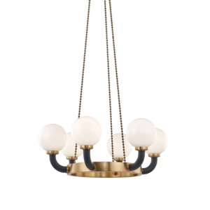  Werner Pendant Light in Aged Brass and Black