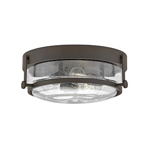 Hinkley Harper 3-Light Flush Mount Ceiling Light In Oil Rubbed Bronze With Clear Seedy Glass