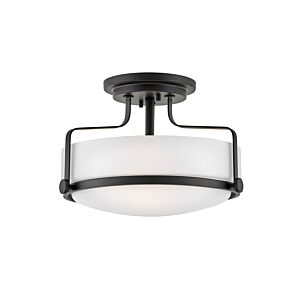 Hinkley Harper 3-Light Semi-Flush Ceiling Light In Black