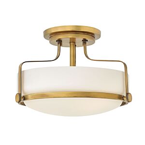 Hinkley Harper 3-Light Semi-Flush Ceiling Light In Heritage Brass