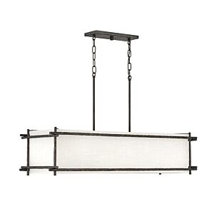 Hinkley Tress 6-Light Linear Chandelier In Forged Iron