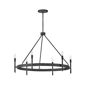Hinkley Tress 6-Light Pendant In Forged Iron