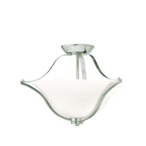 Langford 2-Light LED Pendant with Semi-Flush in Brushed Nickel