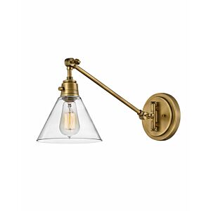 Hinkley Arti 1-Light Wall Sconce In Heritage Brass With Clear Glass