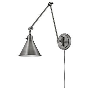 Hinkley Arti 1-Light Wall Sconce In Polished Antique Nickel
