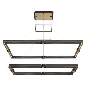 Admiral 1-Light LED Chandelier in Matte Black With Gold