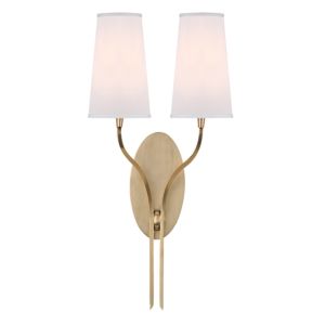 Hudson Valley Rutland 2 Light 25 Inch Wall Sconce in Aged Brass
