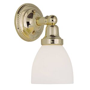Classic 1-Light Bathroom Vanity Light in Polished Brass