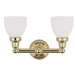 Classic 2-Light Bathroom Vanity Light in Polished Brass