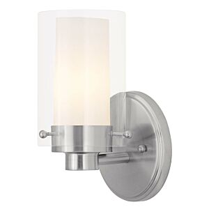 Manhattan 1-Light Bathroom Vanity Light in Brushed Nickel