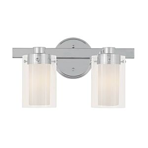 Manhattan 2-Light Bathroom Vanity Light in Polished Chrome