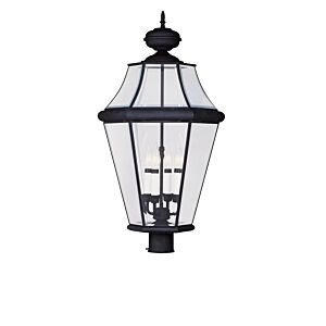 Georgetown 4-Light Outdoor Post Lantern in Black