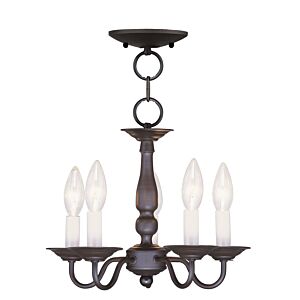Williamsburgh 5-Light Mini Chandelier with Ceiling Mount in Bronze