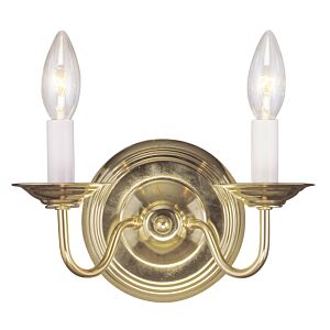 Williamsburgh 2-Light Wall Sconce in Polished Brass