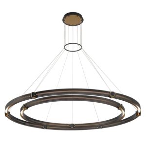 Admiral 1-Light LED Chandelier in Matte Black With Gold