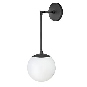 Hinkley Warby 1-Light Wall Sconce In Black With White Glass