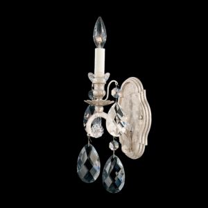 Renaissance Wall Sconce in Antique Silver with Clear Heritage Crystals