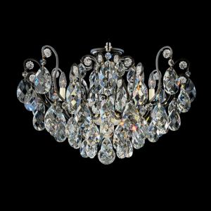 Schonbek Renaissance 8 Light Ceiling Light in Black with Clear Heritage Crystals