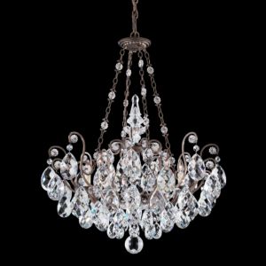 Schonbek Renaissance 8 Light Chandelier in Etruscan Gold with Clear Heritage Crystals