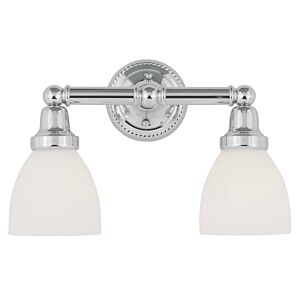 Classic 2-Light Bathroom Vanity Light in Polished Chrome