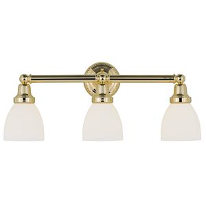 Classic 3-Light Bathroom Vanity Light in Polished Brass
