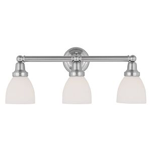 Classic 3-Light Bathroom Vanity Light in Brushed Nickel